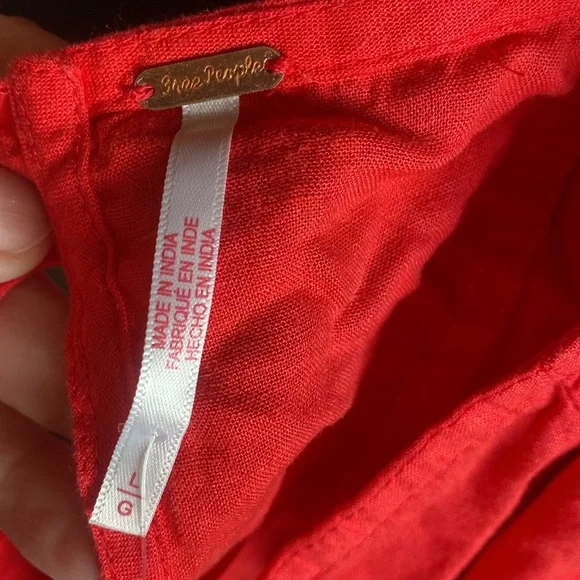 Free People NWT Scout Linen Blend Vneck Snap-Close Halter Vest Top large - Picture 13 of 14